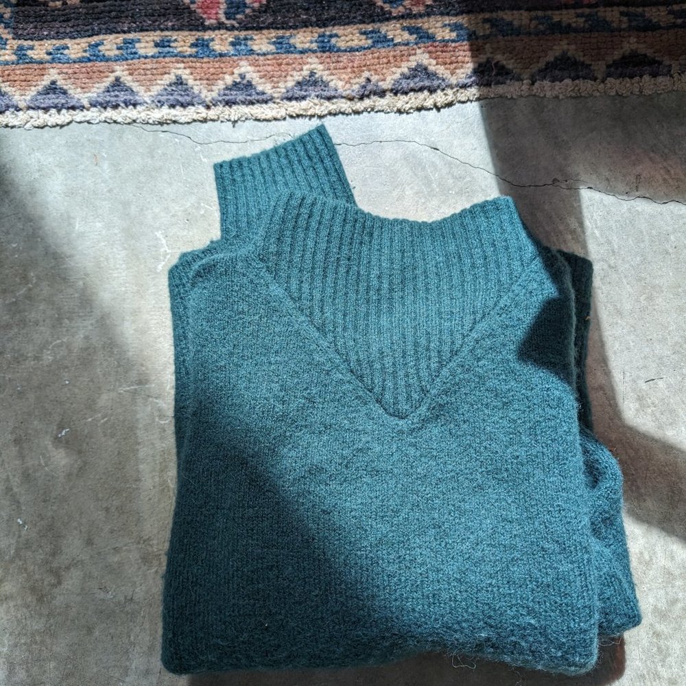 Madewell Dillon Mockneck Pullover Sweater M - HEATHER SPRUCE